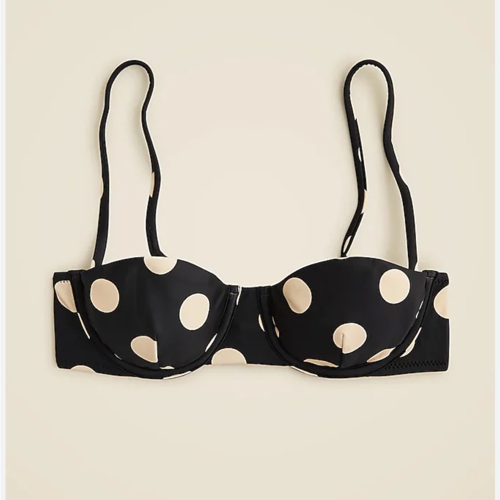 J. Crew Black and White Polka Dot bikini set